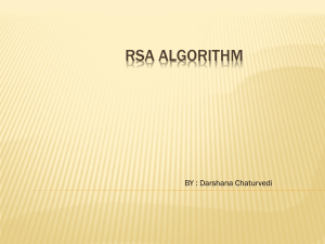 RSA-Algorithm - Department of Computer Science