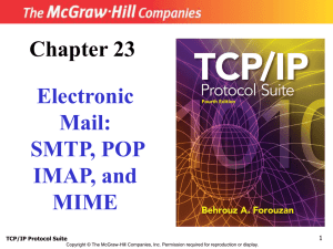 Electronic Mail: SMTP, POP, IMAP, and MIME