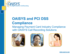 OAISYS & PCI DSS Compliance