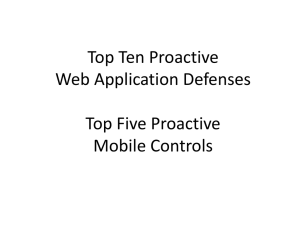 Top Ten Web Application Defenses