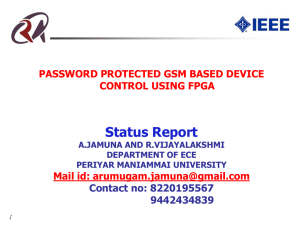 password protected gsm based device control using fpga