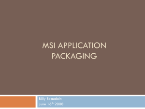 MSI Application Packaging - NC State Active Directory