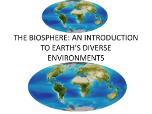 the biosphere: an introduction to earth`s diverse environments