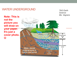 Water Underground WebQuest - TAG Earth Science - WBMS