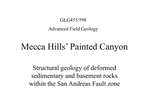 Mecca Hills` Painted Canyon - Active Tectonics, Quantitative