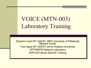 VOICE Laboratory Considerations