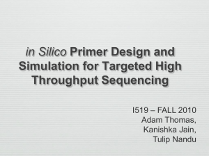in Silico Primer Design Presentation
