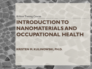 Introduction to Nanomaterials and Occupational Health