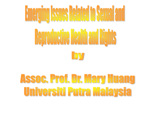 Emerging Issues Related to Sexual and Reproductive Health and