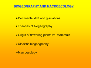 Biogeography and Macroecology Course overview