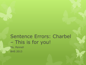 Sentence Errors: Charbel * this is for you!