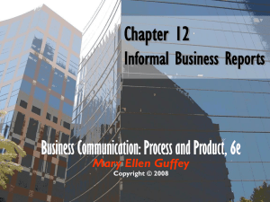 Chapter 12 Informal Business Reports