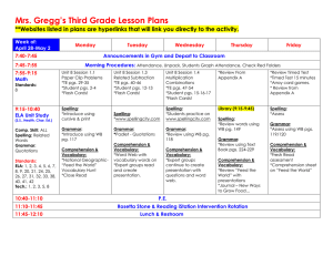 Mrs. Gregg's Third Grade Lesson Plans **Websites listed in plans
