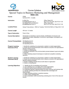 MRKG 1391 - Special Topics in Business Marketing
