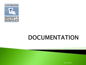 DOCUMENTATION OF SERVICES