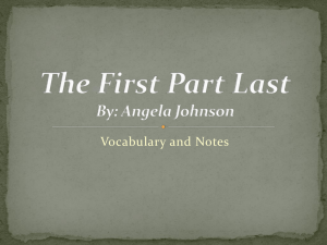 The First Part Last By: Angela Johnson