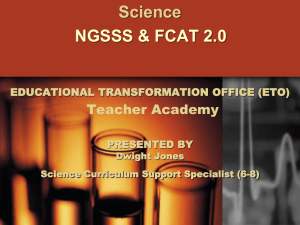 NGSSS & FCAT 2.0 for 6-8 Science
