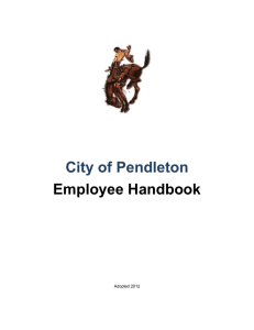 Employee Handbook - City of Pendleton