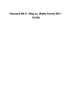 Harvard Rd 2—Neg vs. Wake Forest AD—Varda