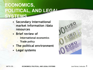 Economics, Political, and Legal Systems