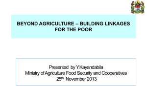 Beyond Agriculture - building linkages for the poor