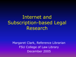 Internet and Subscription-based Legal Research