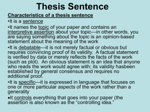 Thesis Sentence