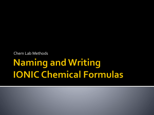 Ionic Formulas: Developing
