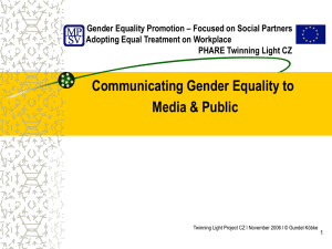 Gender Equality Promotion – Focused on Social Partners Adopting