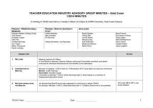 teacher education industry advisory group minutes