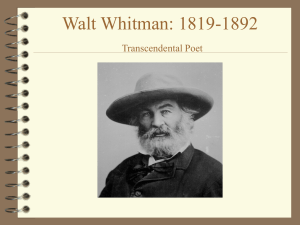 Walt Whitman Transcendental Poet