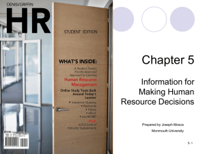 Chapter 5 Information for Making Human Resource Decisions
