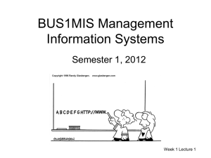 BUS1MIS Management Information Systems