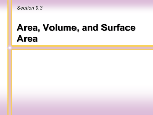 Area, Volume and Surface Area
