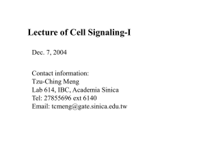Lecture of Cell Signaling-I