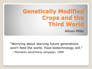 Genetically Modified Crops and the Third World