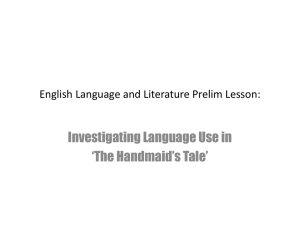 English Language and Literature Prelim Lesson: