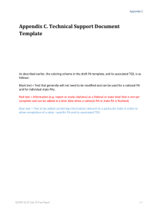 Appendix C. Technical Support Document Template