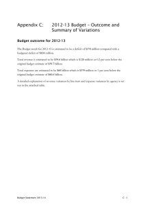 Appendix C: 2012-13 Budget - Outcome and Summary of Variations