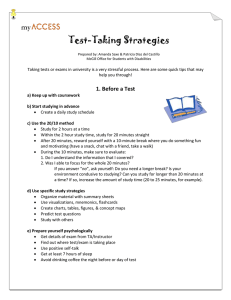 Test Taking Strategies document