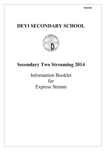 Synopsis of Subjects - Deyi Secondary School