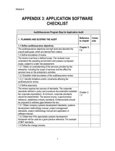 Appendix 3: Application Software Checklist