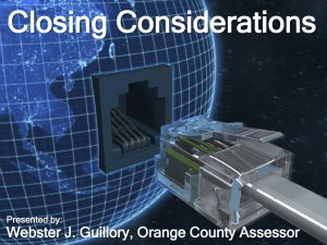 Closing Considerations (Webster Guillory, Orange County)