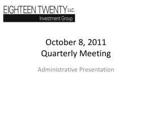 October 8, 2011 Quarterly Meeting