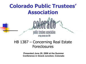 HB 1387 Presentation - Colorado County Treasurers' and Public