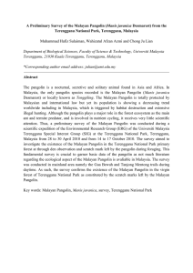 A Preliminary Survey of the Malayan Pangolin (Manis javanica