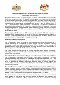Australia – Malaysia Joint Declaration of Strategic Partnership