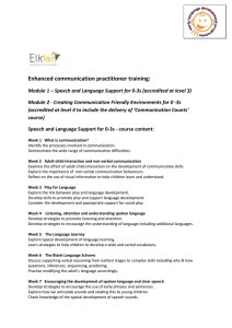 Module 1 – Speech and Language Support for 0-3s