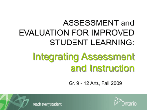 ASSESSMENT and EVALUATION FOR IMPROVED STUDENT