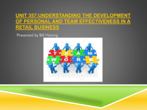 Unit 357:Understanding the development of personal and team